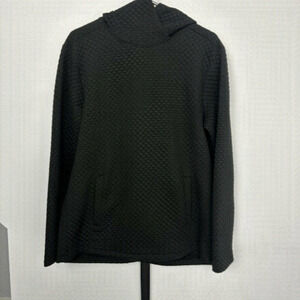 𝅺vguc Zyia Black Quilted Hoodie with kangaroo pocket, Size L